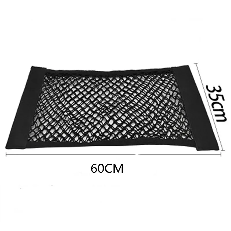 

Plush surfacCar Back Rear Trunk Storage Net Seat Elastic String Net Magic Sticker Mesh Storage Bag Auto Organizer Seat Back Bag