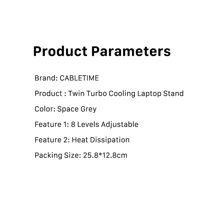 cabletime dual fan gaming laptop stand aluminum foldable cooler for notebook laptop macbook pro adjustable holder c408 free global shipping