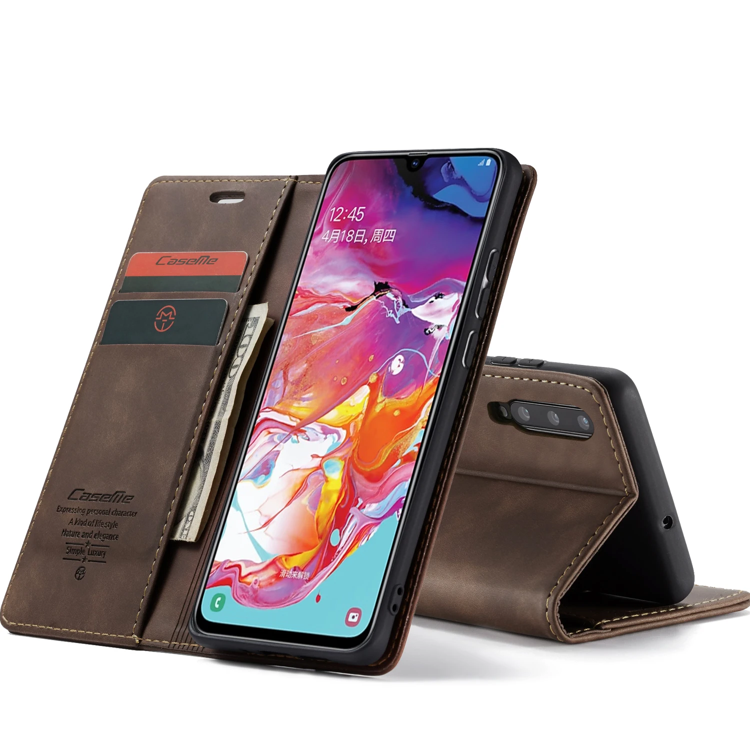 Магнитные застежки для бумажника чехол для samsung Galaxy A70 роскошный винтажный Матовый кожаный чехол для телефона samsung A70 A 70 Обложка для книги