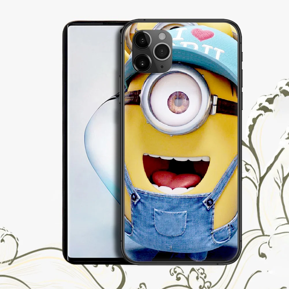 

Cartoon Minione Iphone 4 4s 5 5S SE 5C 6 6S 7 8 Plus 11 12 Mini Pro Max X XS XR 2020 For Phone Case black Bumper Pretty Cell