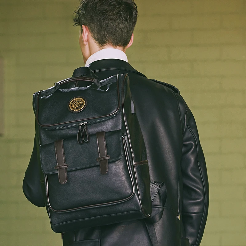 Мужской кожаный рюкзак LIELANG для ноутбука 15 дюймов водонепроницаемый с USB