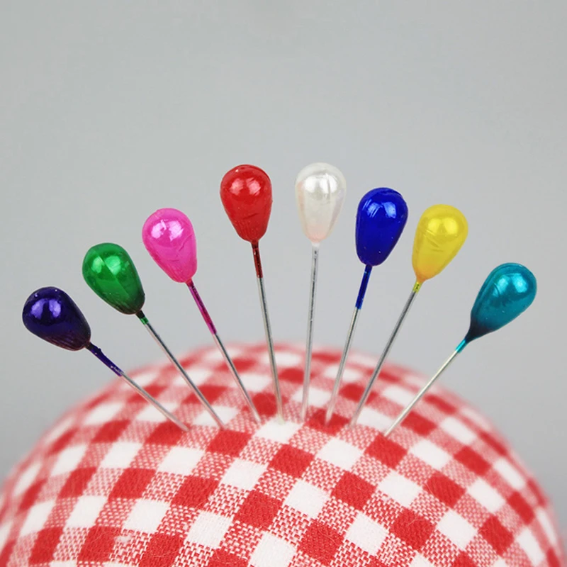 

Nonvor 100Pcs Long Colorful Pearl Head Pin Straight Sewing Pins for Dressmaking Corsage Florists Sewing Pins with Plastic Box