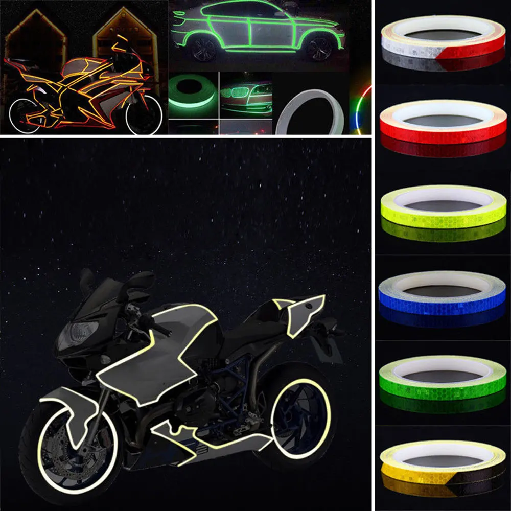 

Reflective Tape Warning Decals Fashion Rim Luminous Car Car Styling 800cm Pvc Funny Reflective Sticker