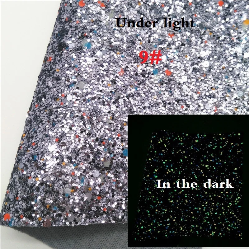 9 Glitterwishcome 21X29 см A4 Размер светится в темноте блестящая ткань, массивные блестящие кожаные листы, блестящий винил для луков, GM564A - Цвет: 9