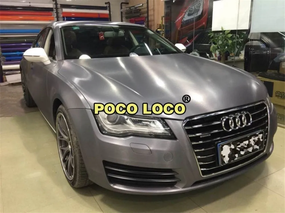 Dark Grey Brushed Metallic Steel Vinyl Wrap Roll With Air Release For Bike Boat Car | Stickers