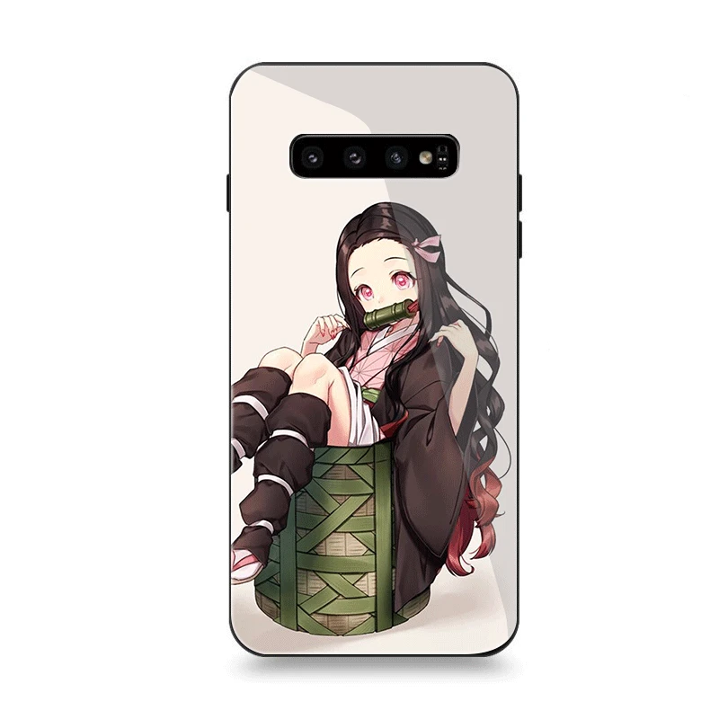Чехол для телефона Стекло для samsung A40 A50 A10 A20 A30 A60 A70 S10 S7 край S8 S9 Plus Note 8 9 крышка kimetsu без yaiba