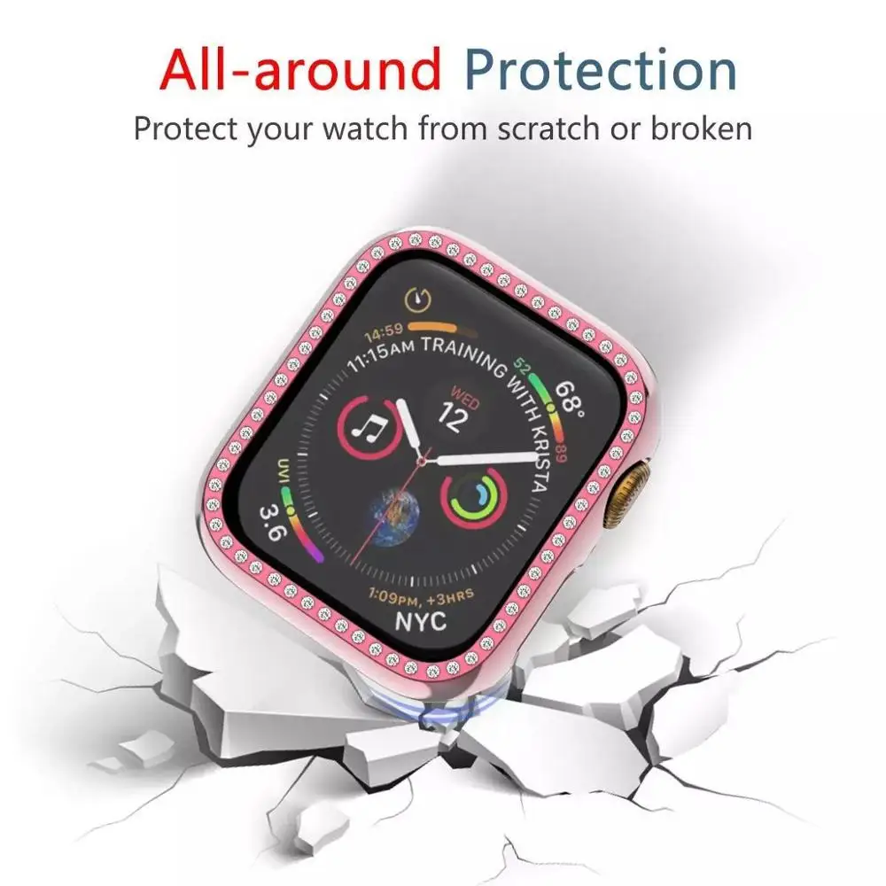 Алмазный чехол для часов из поликарбоната Apple watch 44 мм/40 мм iWatch защитная крышка