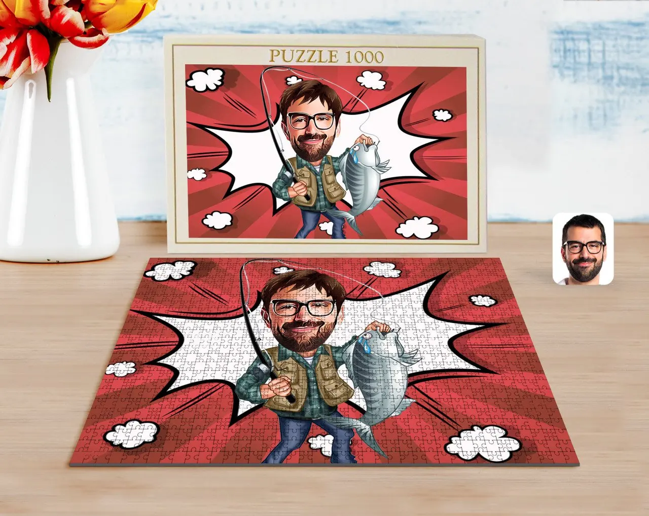 

Personalized Men 'S Turtleneck Caricature of 1000 Piece Professional Puzzle-1