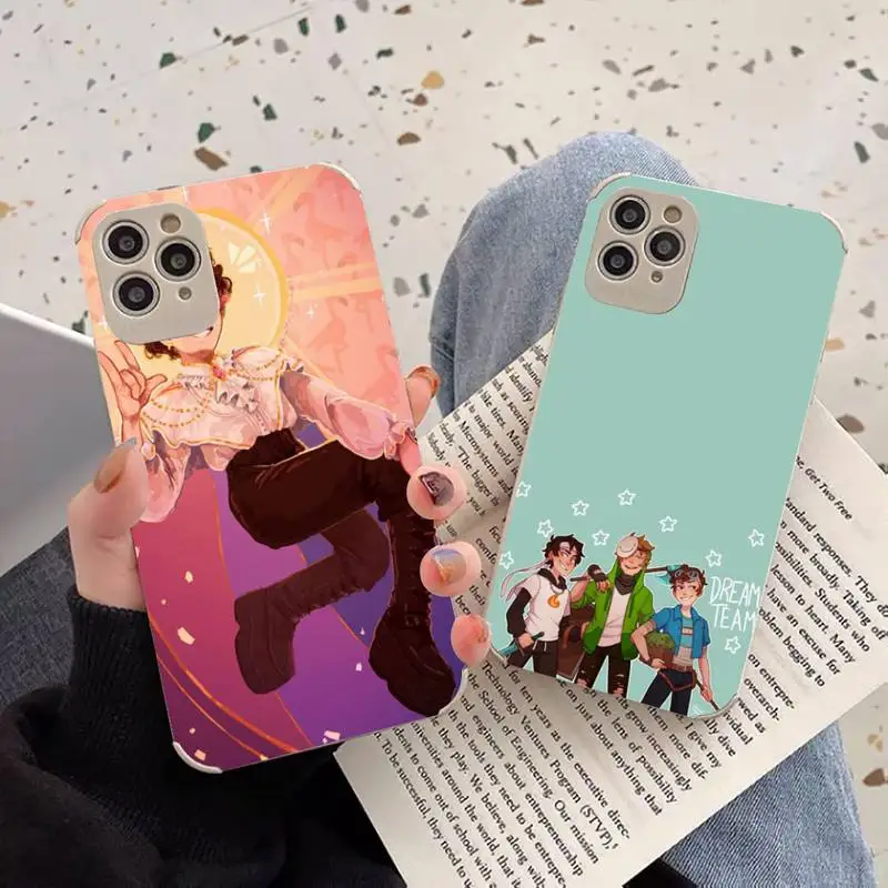 

Anime game funny Dream Smp Phone Case Lambskin Leather For iphone 12 11 8 7 6 XR X XS PLUS MINI PLUS PRO MAX Shockproof