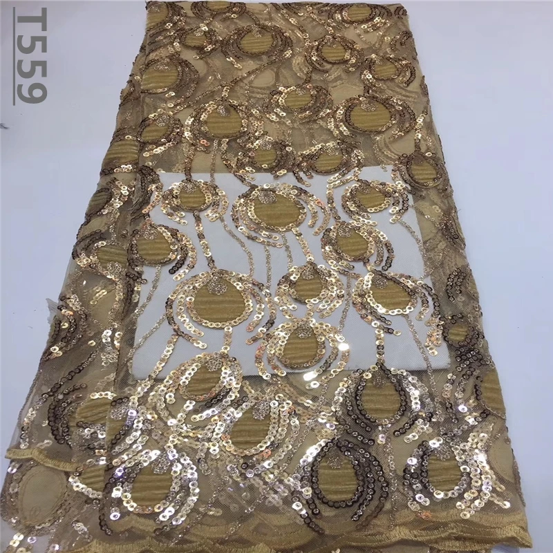 Nigerian Velvet Lace Fabric 2019 High Quality African Sequins Net Wedding French Tulle Material For Dress | Дом и сад