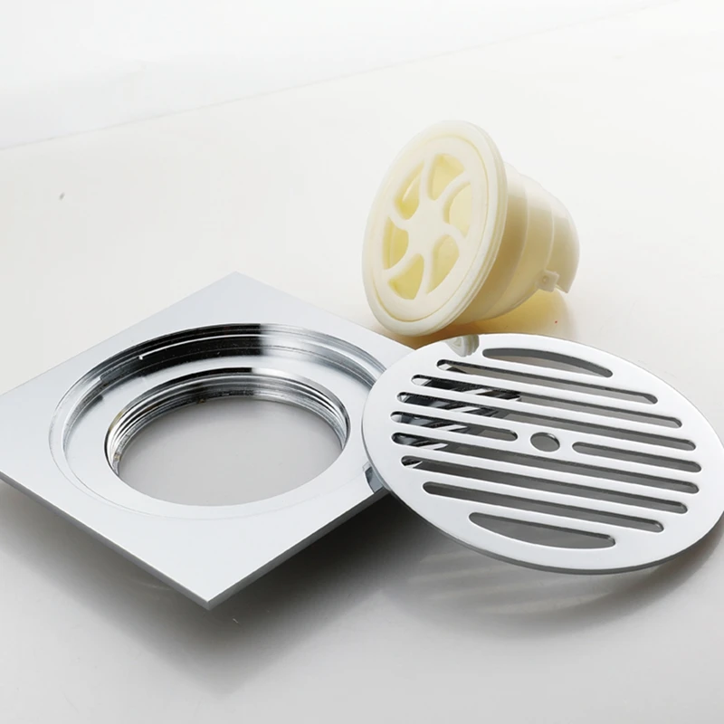 

HOT-HIDEEP Copper Shower Floor Drain Bathroom Toilet Floor Drain 15X15cm Water Anti-Odor Wire Strainer Drain