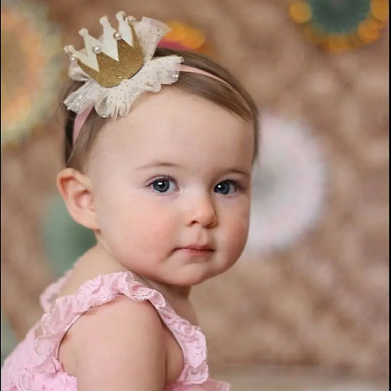 

Baby Girls Headwear Princess Tiara Mesh Soft Floral Hairband Headband Hair Accessories Birthday Gifts for Kids 5 Colors