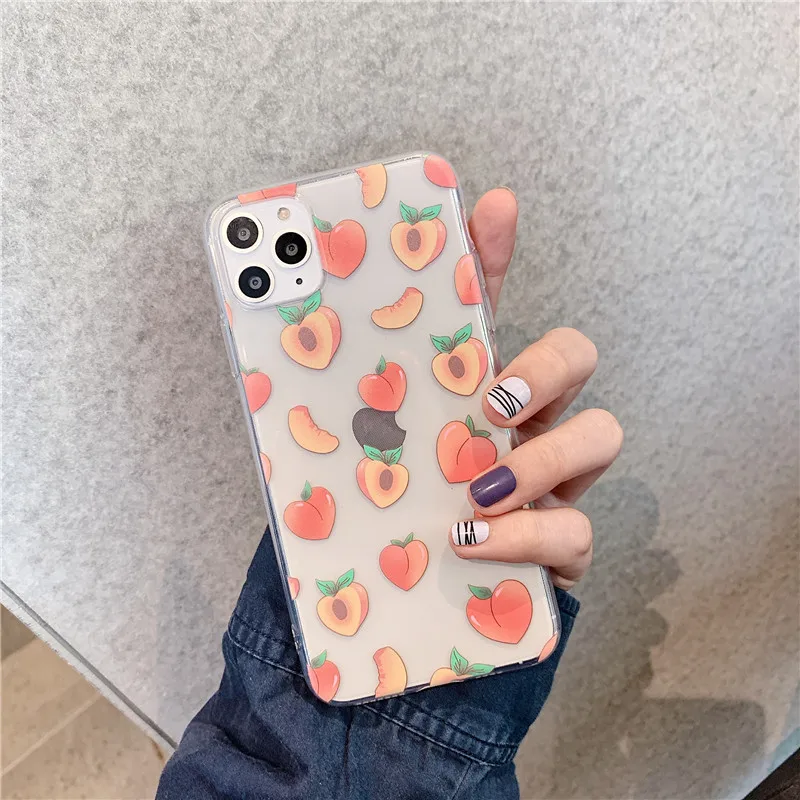 Прозрачная мягкая накладка на заднюю панель с изображением фруктов для Samsung A5 A8 A30