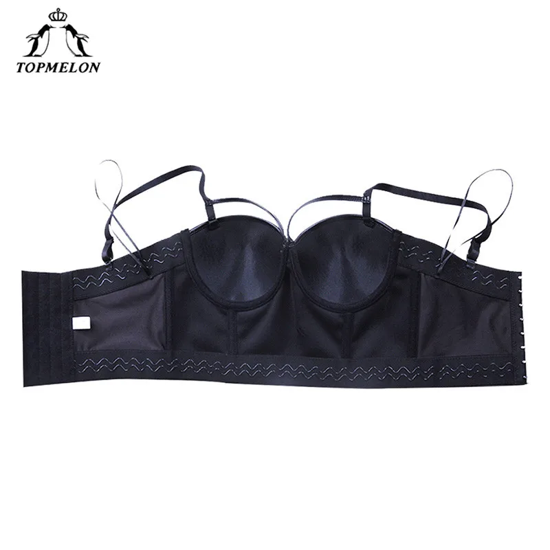 TOPMELON стимпанк черный кожаный корсет Сексуальная Клубная одежда в готическом стиле женский корсетный Бюстгальтер выдалбливают Топы Спагетти ремень