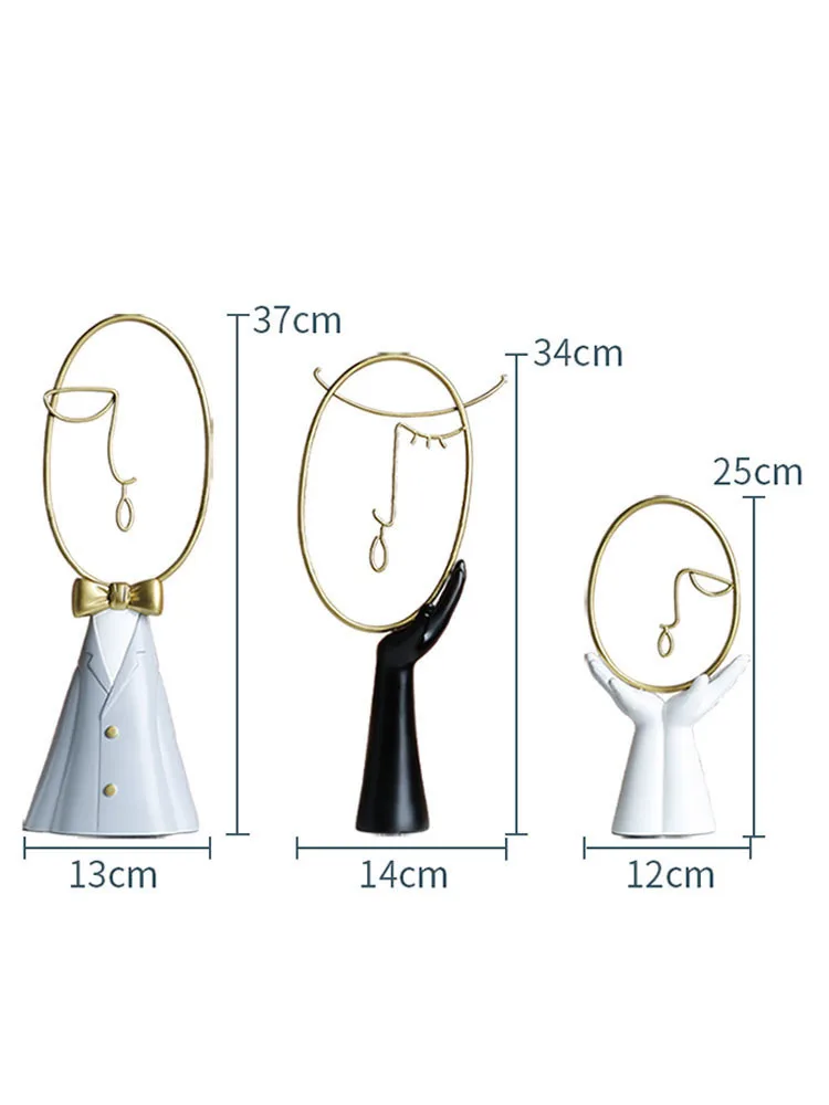 

Simple Abstract Figure Statue Ornaments Resin Portrait Desk Decoration Home Decor Modern Character Alloy Crafts Sculpture