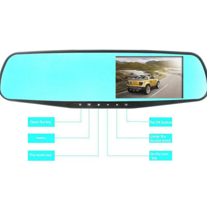 Видеорегистратор с детектором движения зеркало заднего вида функцией ночного