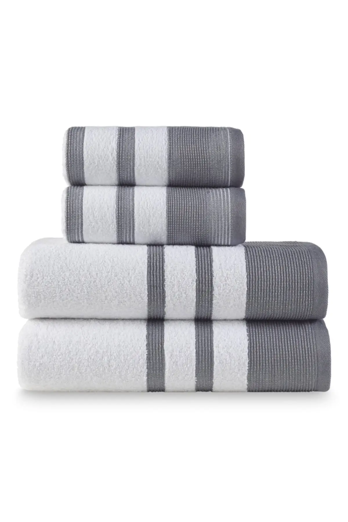 

100 cotton 4'l Towel Set-pure Solid Color Hand Towel Cotton Gray 50x90 70x140