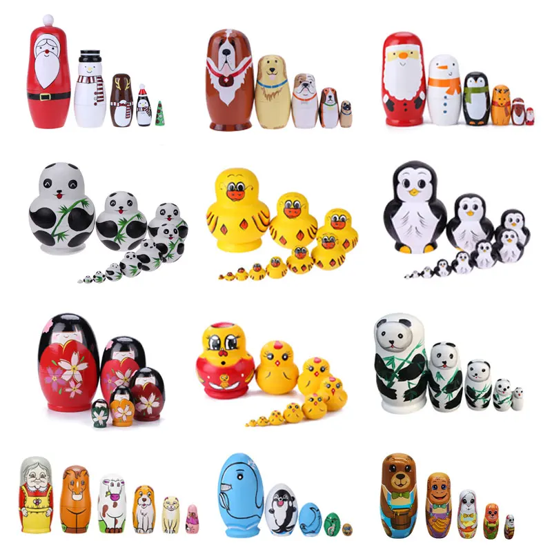 1 набор деревянные детские игрушки русские куклы матрешки для детей