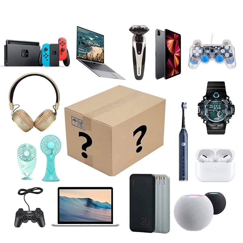 Cajas de sorpresa de la suerte, accesorio de regalo de alta calidad, Gamepad electr&oacute;nico, reloj Digital, c&aacute;mara, regalo de Navidad, env&iacute;o r&aacute;pido, 100%-2