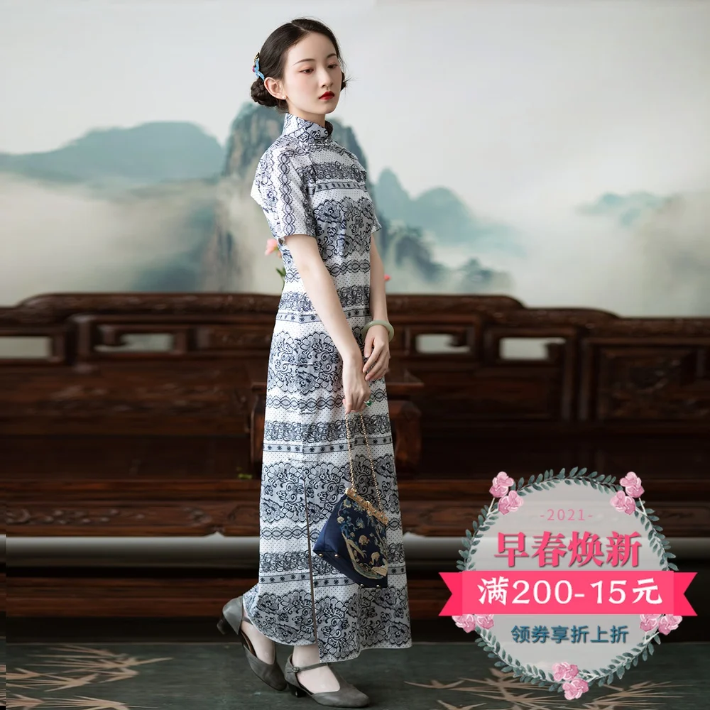 

qipao with spring wind of the republic of cultivate morality modified dress to restore ancient ways young everyday