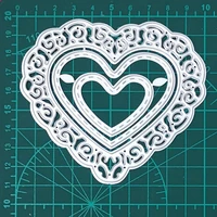 etched heart shape lace edge metal cutting dies for stamps scrapbooking stencils diy paper album cards decor embossing 2020 new