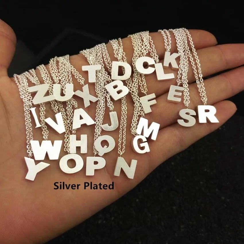 Женское и мужское ожерелье с буквенной подвеской простое из нержавеющей стали