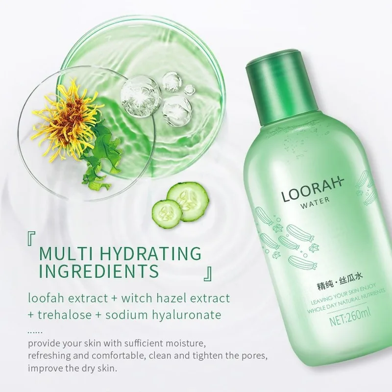 Loofah toner Loofah Face Tonic Moisturizing Hydration Anti-Aging Oil Control Shrink Pores Makeup Water Face Toner Skin Care