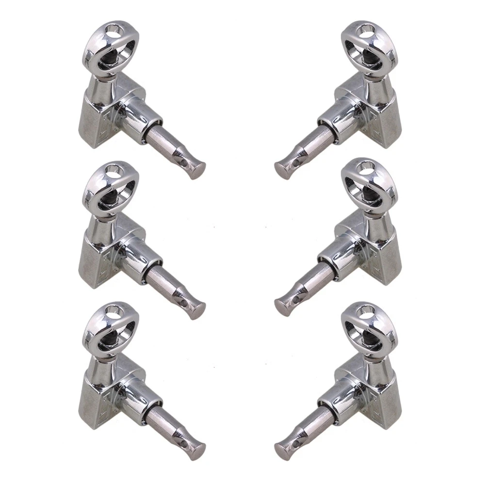 6x Chrome 4x3.7cm 3L3R Folk Guitar Parts Hollow Closed Tuning Peg | Спорт и развлечения