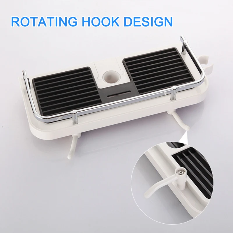 

Multifunctional Shower Lift Bar Storage Rack Punch-free Shower Rod Storage Tray E7