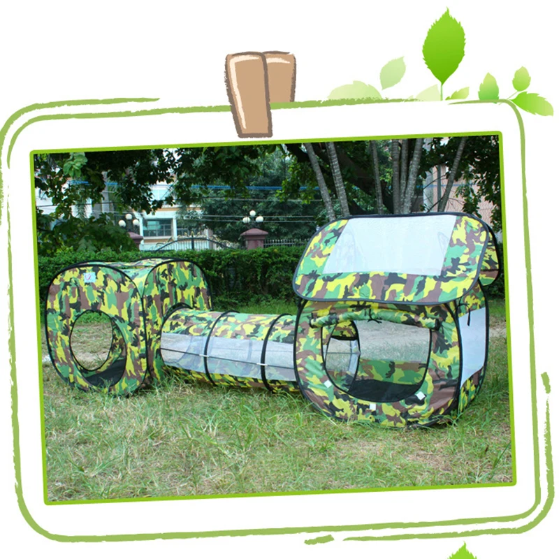

Палатка Камуфляжная уличная игрушечная, детский домик для игр, туннель «Три в одном», для скалолазания, игровой домик, спортивные игрушки дл...