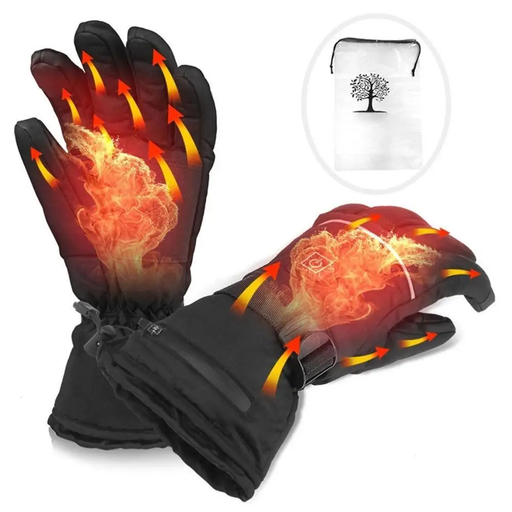 

1 Pair Electric Heating Gloves With Batteries Heated Thermal Gloves For Men And Women Five Fingers Winter Hand Warmer Gloves