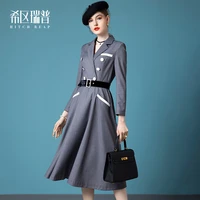 high end light luxury french dress womens dress autumn and winter 2021 new style temperament slim dress