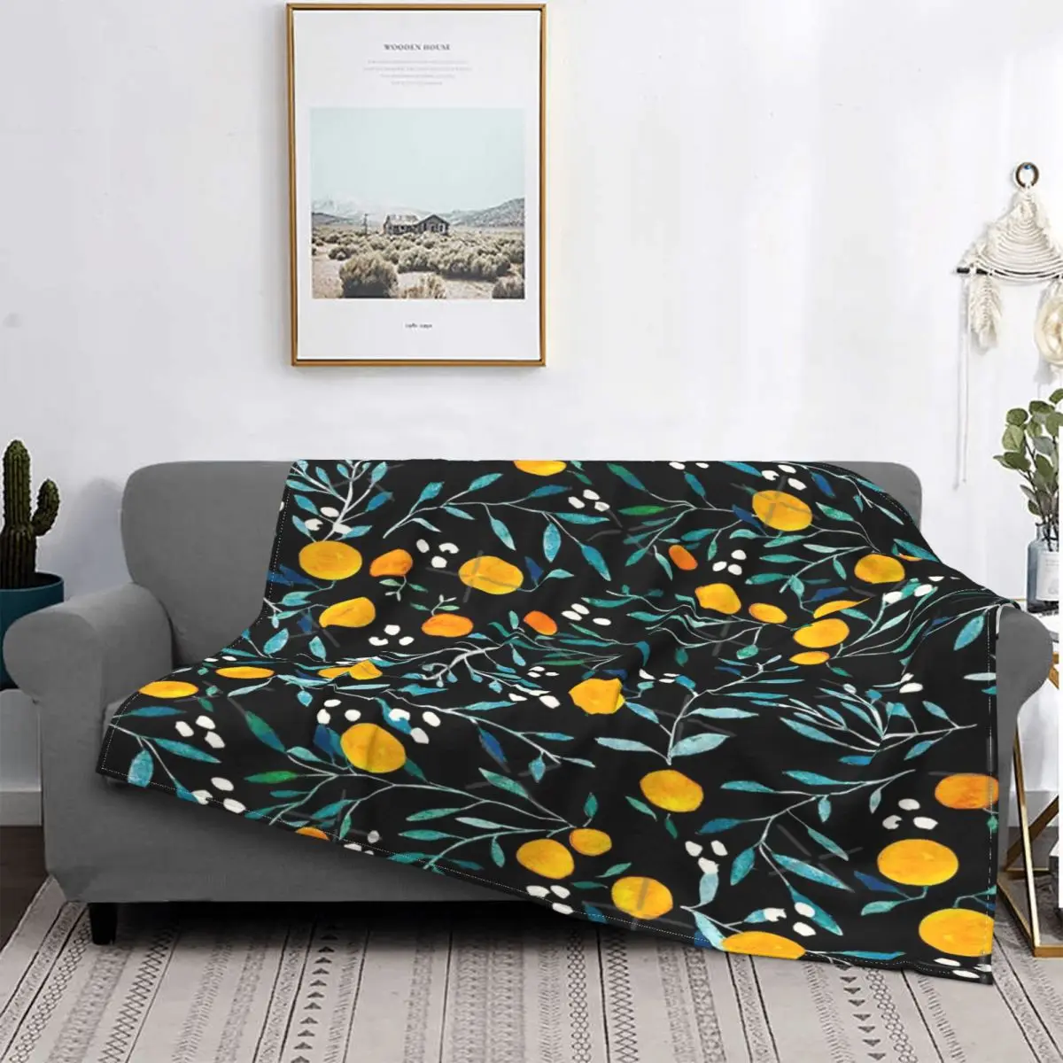 

Manta de naranjas en negro, colcha de cama a cuadros, manta de lino para bebé, manta de muselina, funda para niños