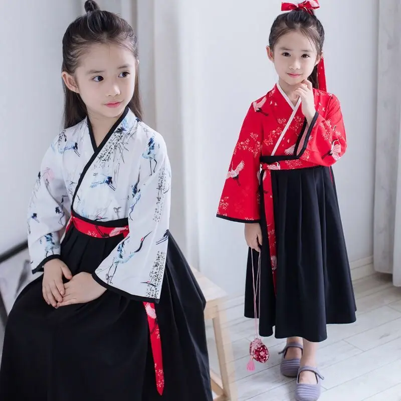 Традиционный китайский Hanfu для девочек костюм в стиле династии Тан платье