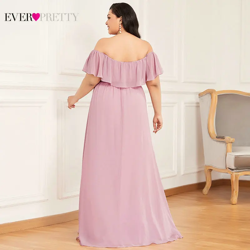 Бордовые Платья для подружки невесты розового размера плюс Ever Pretty элегантное
