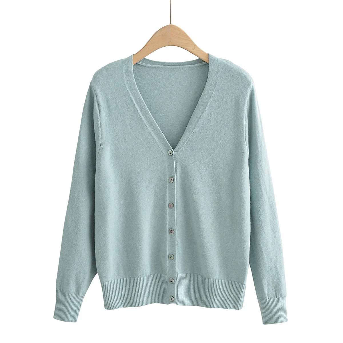 Женский однобортный Кардиган повседневный однотонный кардиган с v образным