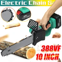 10 inch 388v 2500w cordless electric saw chainsaw with 2pc li ion battery rechargeable woodworking tool brushless motor eu plug