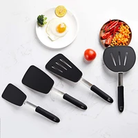 silicone turner spatula set 600f heat resistant creative crooked cooking utensil set eggs pancakes fish nonstick cookware