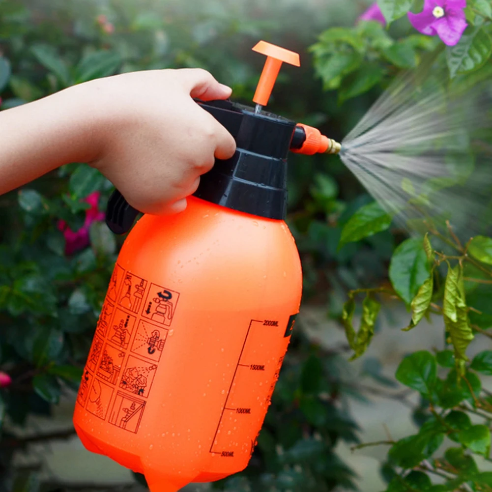 

Water Disinfect Sprayer Hand Pressure Bottle Stream Mist Spray Orange Large Size Plant Plants Flowers Garden Air Freshening 2L