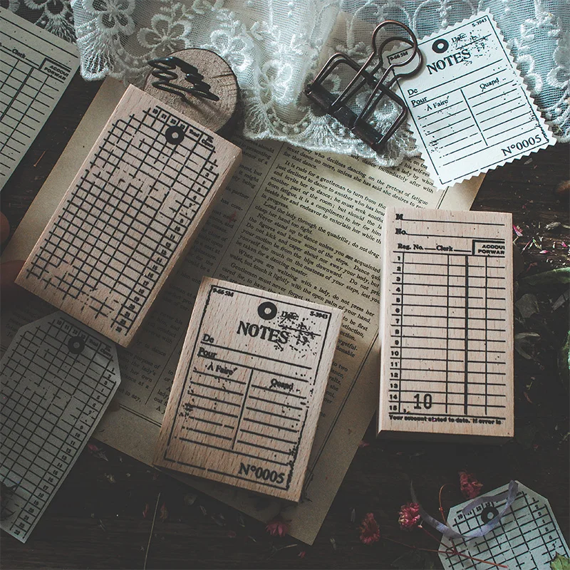 Retro Solid Wood Seals Note Excel Format Wooden Stamps for Letters Diary Hand Account Invitation Card Decor Gift Seal Clear Chop | Дом и сад