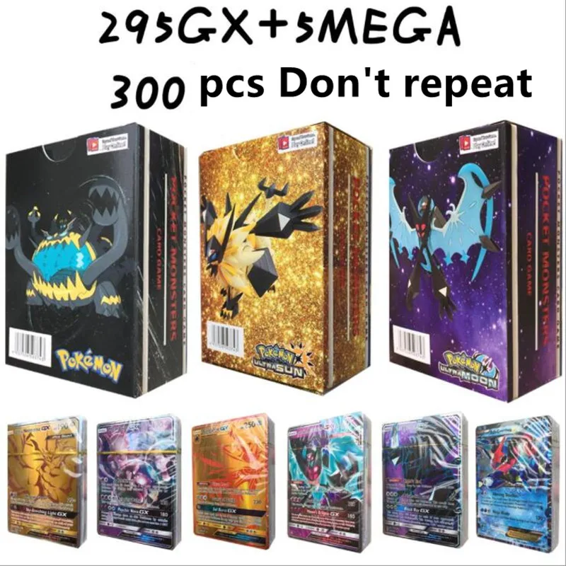300PCS 295GX 5MEGA Все виды GX MEGA EX гигантский Блестящий Покемон карточная игра битва торговля карточная детская Покемон игрушки - Цвет: 300PCS 295GX 5MEGA