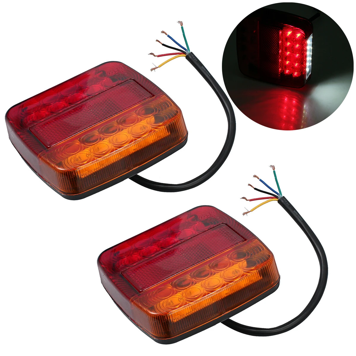 

2 шт. 12V задний стоп-сигнал хвост светильник Водонепроницаемый стоп-сигнал индикатор сигнала поворота светильник s для прицепа грузовика фур...