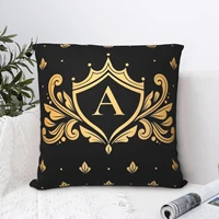 crown letter a square pillowcase cushion cover spoof zip home decorative polyester pillow case home simple 4545cm