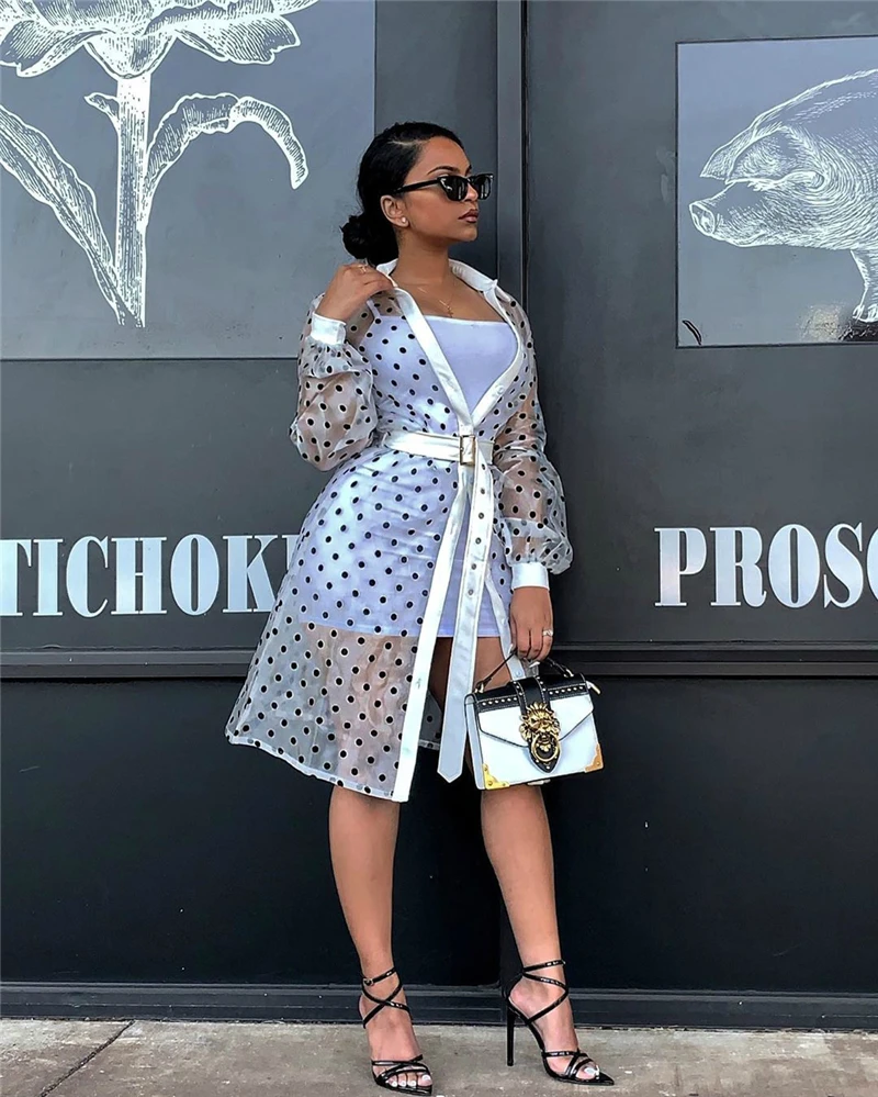 Adogirl/длинное пальто из искусственной кожи в стиле пэчворк горошек с принтом