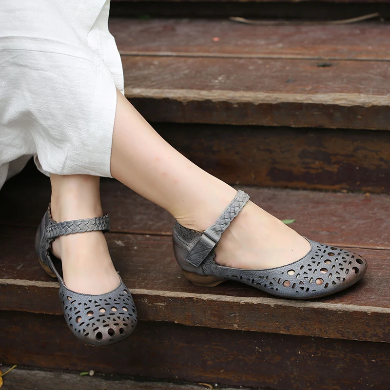 VALLU 2020 кожаные открытые сандалии туфли из воловьей кожи | Обувь