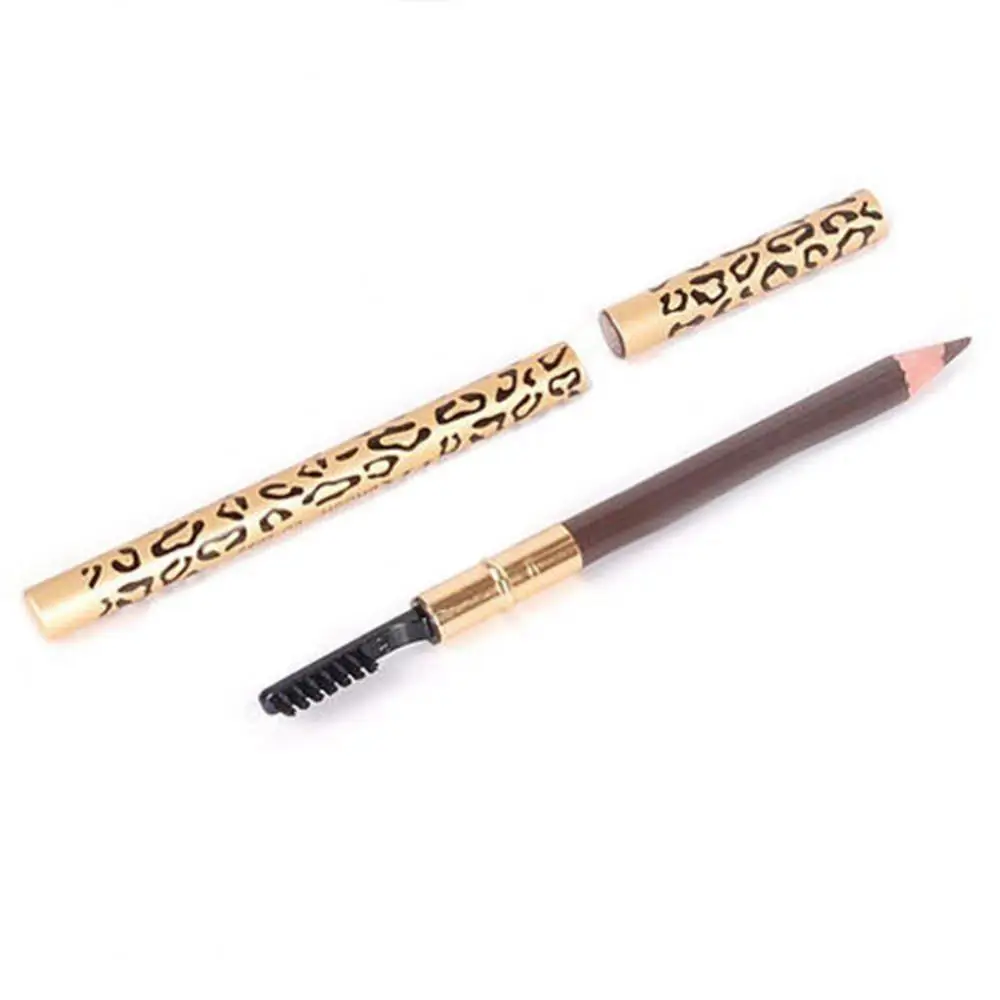 

2 in 1 Waterproof Eyebrow Pen Long-Lasting Smooth Eyebrow Pencil Leopard With Brush Makeup Tools