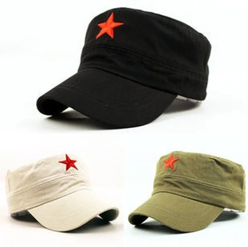 

Five-Pointed Star Retro Flat-Top Cap Summer Unisex Fashion Hat Red Hat Headwear