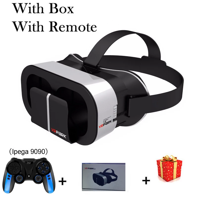 VRPARK V5 Viar Смарт шлем виртуальной реальности очки 3D 3 D VR гарнитура шлем для iPhone смартфон Android линзы - Цвет: With Box 9090 Remote