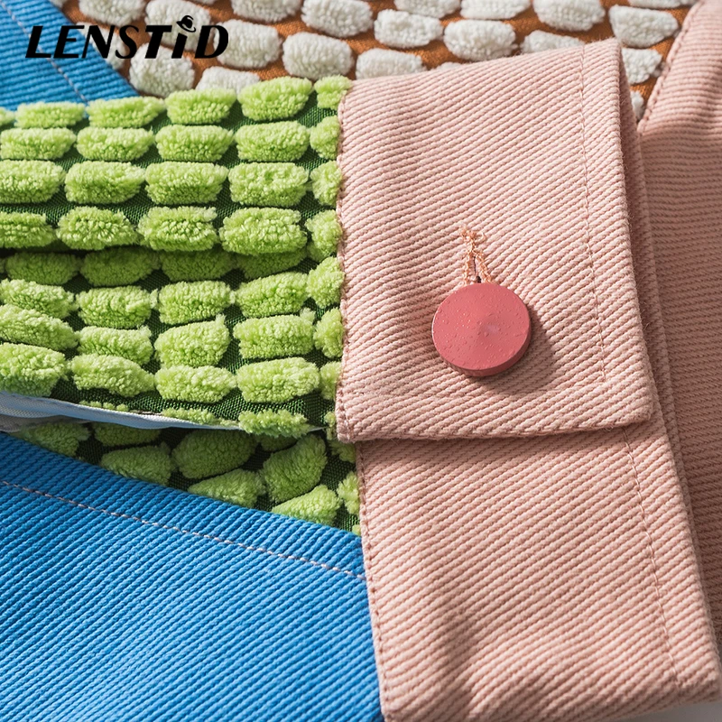 

LENSTID Autumn Men Streetwear Cargo Jackets Hip Hop Point Color Block Patchwork 2021 Harajuku Casual Cotton Outwear Jacket Coats