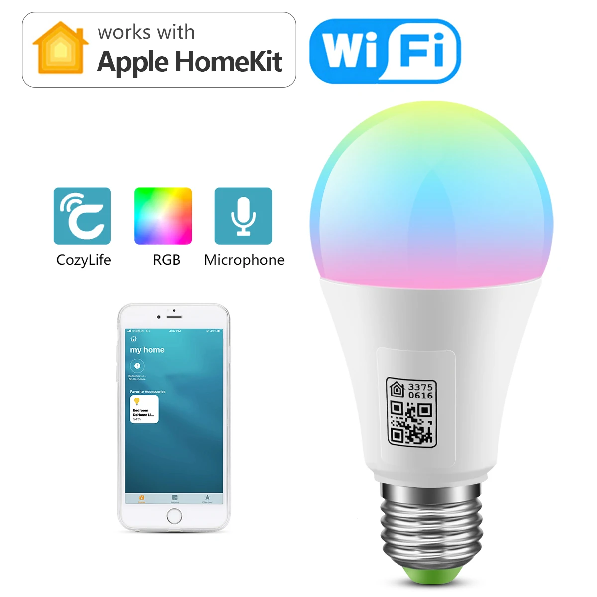 

Лампа светодиодная с поддержкой Wi-Fi, 110 В, 220 В